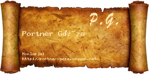 Portner Géza névjegykártya